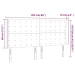 vidaXL Tăblie de pat cu LED, alb, 203x16x118/128 cm, piele ecologică