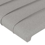 vidaXL Tăblie de pat cu LED, gri deschis, 83x16x118/128 cm, textil vidaXL Tăblie de pat cu LED, gri deschis, 83x16x118/128 cm, textil