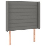 vidaXL Tăblie de pat cu LED, gri închis, 83x16x118/128 cm, textil