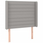 vidaXL Tăblie de pat cu LED, gri deschis, 93x16x118/128 cm, textil vidaXL Tăblie de pat cu LED, gri deschis, 93x16x118/128 cm, textil