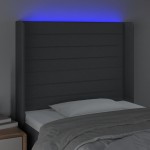 vidaXL Tăblie de pat cu LED, gri închis, 93x16x118/128 cm, textil