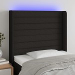 vidaXL Tăblie de pat cu LED, negru, 93x16x118/128 cm, textil vidaXL Tăblie de pat cu LED, negru, 93x16x118/128 cm, textil
