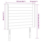vidaXL Tăblie de pat cu LED, albastru, 103x16x118/128 cm, textil vidaXL Tăblie de pat cu LED, albastru, 103x16x118/128 cm, textil