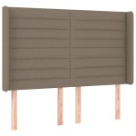 vidaXL Tăblie de pat cu LED, gri taupe, 147x16x118/128 cm, textil vidaXL Tăblie de pat cu LED, gri taupe, 147x16x118/128 cm, textil