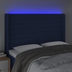 vidaXL Tăblie de pat cu LED, albastru, 147x16x118/128 cm, textil vidaXL Tăblie de pat cu LED, albastru, 147x16x118/128 cm, textil