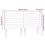 vidaXL Tăblie de pat cu LED, crem, 163x16x118/128 cm, textil vidaXL Tăblie de pat cu LED, crem, 163x16x118/128 cm, textil