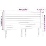 vidaXL Tăblie de pat cu LED, maro închis, 183x16x118/128 cm, textil