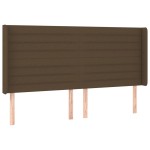 vidaXL Tăblie de pat cu LED, maro închis, 203x16x118/128 cm, textil vidaXL Tăblie de pat cu LED, maro închis, 203x16x118/128 cm, textil