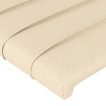 vidaXL Tăblie de pat cu LED, crem, 203x16x118/128 cm, textil vidaXL Tăblie de pat cu LED, crem, 203x16x118/128 cm, textil