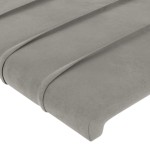 vidaXL Tăblie de pat cu LED, gri deschis, 83x16x118/128 cm, catifea vidaXL Tăblie de pat cu LED, gri deschis, 83x16x118/128 cm, catifea