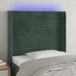 vidaXL Tăblie de pat cu LED, verde închis, 93x16x118/128cm, catifea vidaXL Tăblie de pat cu LED, verde închis, 93x16x118/128cm, catifea