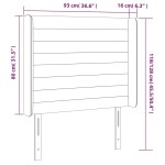 vidaXL Tăblie de pat cu LED, albastru închis, 93x16x118/128cm, catifea
