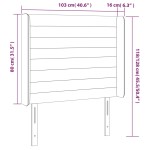 vidaXL Tăblie de pat cu LED, verde închis, 103x16x118/128 cm, catifea