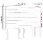 vidaXL Tăblie de pat cu LED, verde închis, 147x16x118/128 cm, catifea