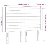 vidaXL Tăblie de pat cu LED, albastru închis, 147x16x118/128cm catifea