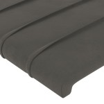 vidaXL Tăblie de pat cu LED, gri închis, 163x16x118/128 cm, catifea vidaXL Tăblie de pat cu LED, gri închis, 163x16x118/128 cm, catifea