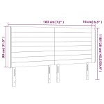 vidaXL Tăblie de pat cu LED, albastru închis, 183x16x118/128cm catifea