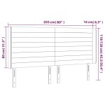 vidaXL Tăblie de pat cu LED, verde închis, 203x16x118/128 cm, catifea vidaXL Tăblie de pat cu LED, verde închis, 203x16x118/128 cm, catifea
