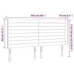 vidaXL Tăblie de pat cu LED, albastru închis, 203x16x118/128cm catifea