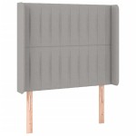 vidaXL Tăblie de pat cu LED, gri deschis, 83x16x118/128 cm, textil vidaXL Tăblie de pat cu LED, gri deschis, 83x16x118/128 cm, textil