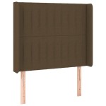 vidaXL Tăblie de pat cu LED, maro închis, 83x16x118/128 cm, textil vidaXL Tăblie de pat cu LED, maro închis, 83x16x118/128 cm, textil