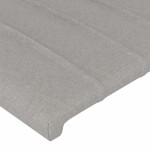 vidaXL Tăblie de pat cu LED, gri deschis, 103x16x118/128 cm, textil