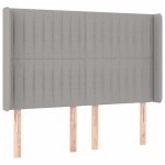 vidaXL Tăblie de pat cu LED, gri deschis, 147x16x118/128 cm, textil