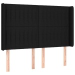 vidaXL Tăblie de pat cu LED, negru, 147x16x118/128 cm, textil vidaXL Tăblie de pat cu LED, negru, 147x16x118/128 cm, textil