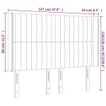 vidaXL Tăblie de pat cu LED, albastru, 147x16x118/128 cm, textil vidaXL Tăblie de pat cu LED, albastru, 147x16x118/128 cm, textil