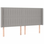 vidaXL Tăblie de pat cu LED, gri deschis, 163x16x118/128 cm, textil vidaXL Tăblie de pat cu LED, gri deschis, 163x16x118/128 cm, textil