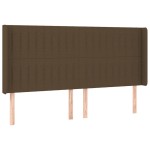 vidaXL Tăblie de pat cu LED, maro închis, 163x16x118/128 cm, textil vidaXL Tăblie de pat cu LED, maro închis, 163x16x118/128 cm, textil