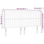 vidaXL Tăblie de pat cu LED, albastru, 163x16x118/128 cm, textil vidaXL Tăblie de pat cu LED, albastru, 163x16x118/128 cm, textil