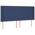 vidaXL Tăblie de pat cu LED, albastru, 183x16x118/128 cm, textil vidaXL Tăblie de pat cu LED, albastru, 183x16x118/128 cm, textil