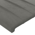 vidaXL Tăblie de pat cu LED, gri deschis, 83x16x118/128 cm, catifea vidaXL Tăblie de pat cu LED, gri deschis, 83x16x118/128 cm, catifea