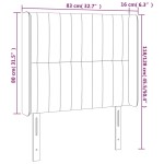 vidaXL Tăblie de pat cu LED, gri deschis, 83x16x118/128 cm, catifea vidaXL Tăblie de pat cu LED, gri deschis, 83x16x118/128 cm, catifea