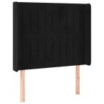 vidaXL Tăblie de pat cu LED, negru, 83x16x118/128 cm, catifea