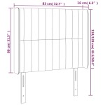 vidaXL Tăblie de pat cu LED, albastru închis, 83x16x118/128cm, catifea