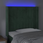 vidaXL Tăblie de pat cu LED, verde închis, 93x16x118/128cm, catifea vidaXL Tăblie de pat cu LED, verde închis, 93x16x118/128cm, catifea