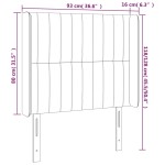 vidaXL Tăblie de pat cu LED, albastru închis, 93x16x118/128cm, catifea