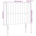 vidaXL Tăblie de pat cu LED, albastru închis, 103x16x118/128cm catifea