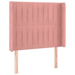vidaXL Tăblie de pat cu LED, roz, 103x16x118/128 cm, catifea vidaXL Tăblie de pat cu LED, roz, 103x16x118/128 cm, catifea