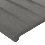vidaXL Tăblie de pat cu LED, gri deschis, 147x16x118/128 cm, catifea