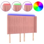 vidaXL Tăblie de pat cu LED, roz, 147x16x118/128 cm, catifea vidaXL Tăblie de pat cu LED, roz, 147x16x118/128 cm, catifea