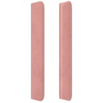 vidaXL Tăblie de pat cu LED, roz, 147x16x118/128 cm, catifea vidaXL Tăblie de pat cu LED, roz, 147x16x118/128 cm, catifea