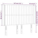 vidaXL Tăblie de pat cu LED, roz, 147x16x118/128 cm, catifea vidaXL Tăblie de pat cu LED, roz, 147x16x118/128 cm, catifea