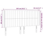 vidaXL Tăblie de pat cu LED, gri deschis, 163x16x118/128 cm, catifea