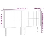 vidaXL Tăblie de pat cu LED, albastru închis, 163x16x118/128cm catifea