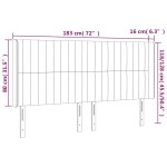 vidaXL Tăblie de pat cu LED, albastru închis, 183x16x118/128cm catifea
