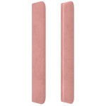 vidaXL Tăblie de pat cu LED, roz, 183x16x118/128 cm, catifea