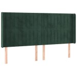 vidaXL Tăblie de pat cu LED, verde închis, 203x16x118/128 cm, catifea vidaXL Tăblie de pat cu LED, verde închis, 203x16x118/128 cm, catifea